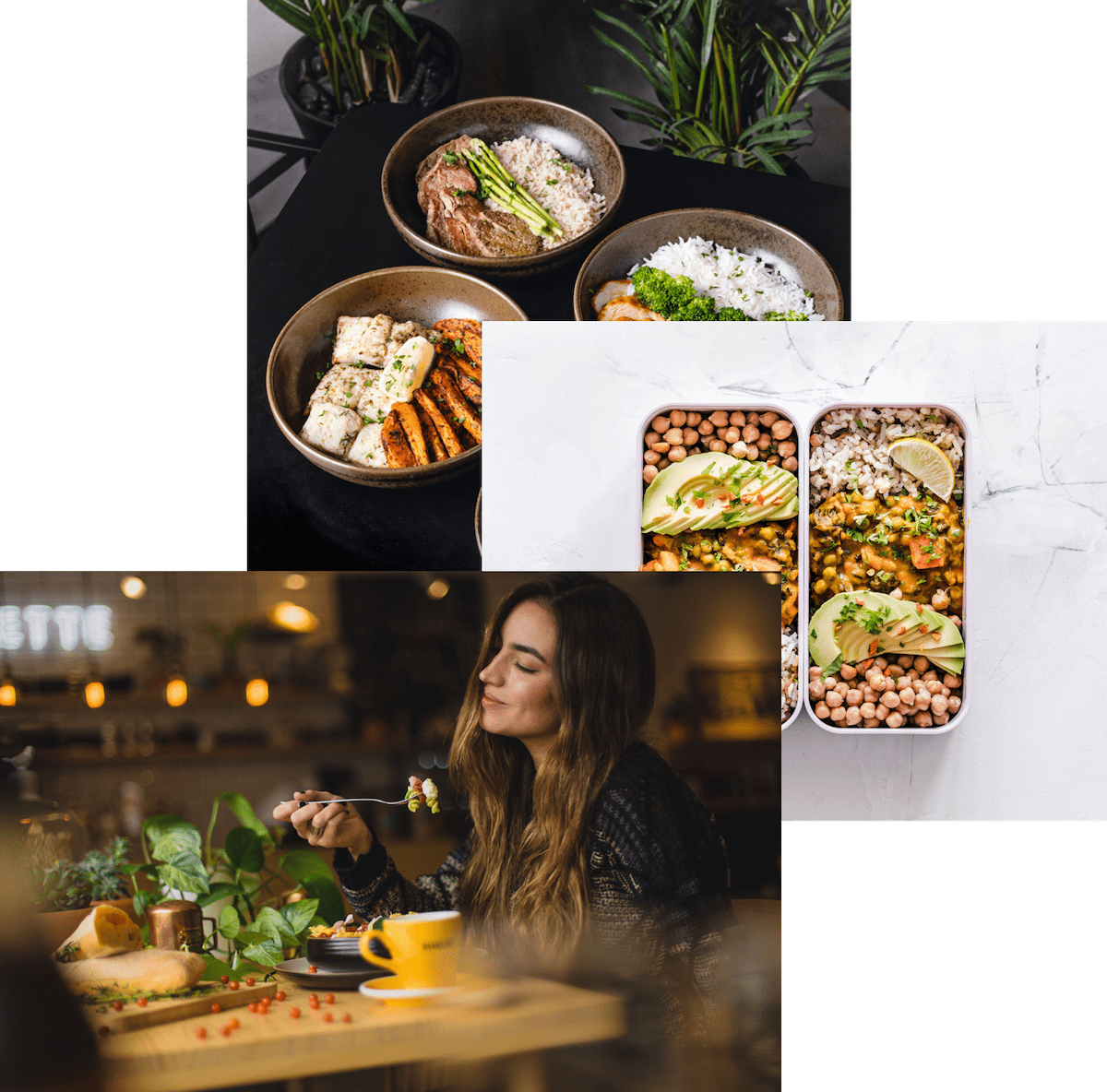 Woman eating some meals